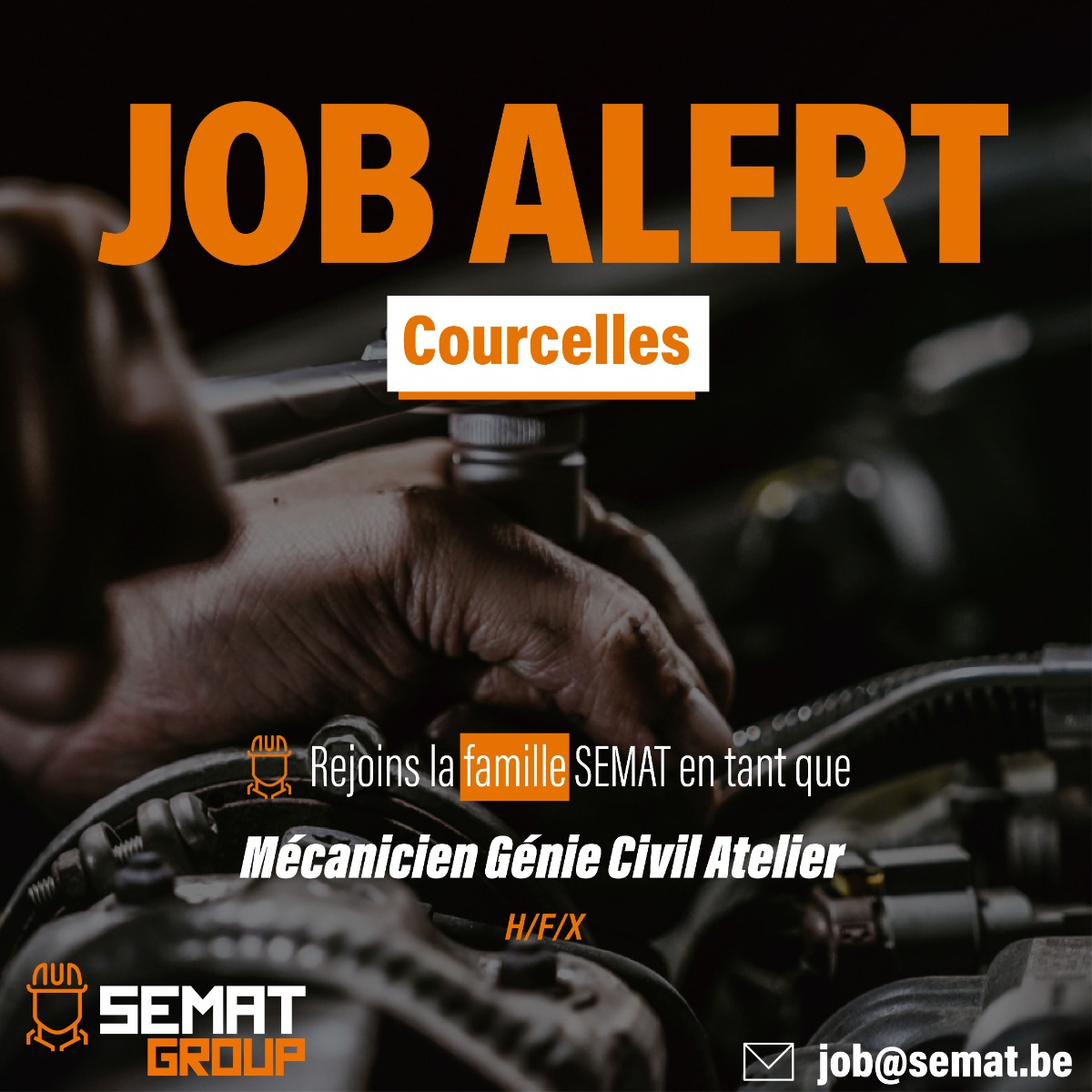 Recrutement - Mécanicien Génie civil - Atelier [Courcelles]
